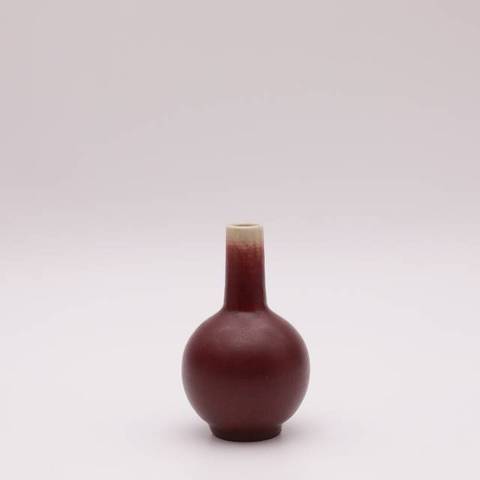古玩陶瓷郎紅釉天球瓶真品鑒賞圖
