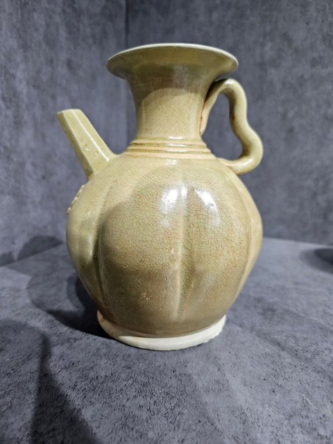 古玩陶瓷長沙窯青釉執壺，注意品相真品鑒賞圖