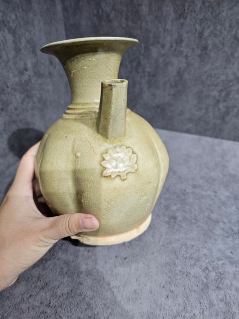 古玩陶瓷長沙窯青釉執壺，注意品相真品鑒賞圖