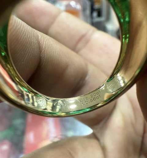 古玩玉器祖母綠戒指真品鑒賞圖