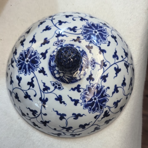 古玩陶瓷青花纏枝花卉紋溫碗一對真品鑒賞圖