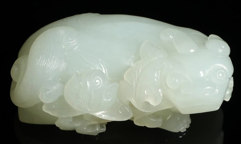 古玩玉器和田玉雕“瑞獸”擺件真品鑒賞圖