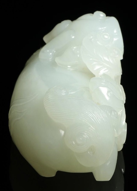古玩玉器和田玉雕“瑞獸”擺件真品鑒賞圖