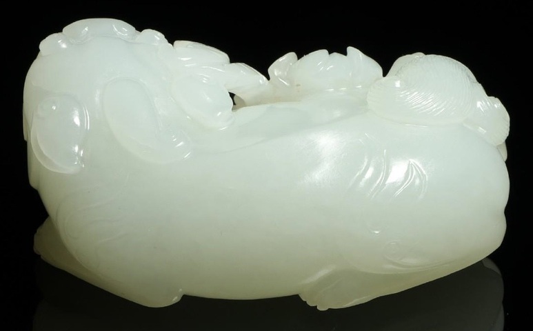 古玩玉器和田玉雕“瑞獸”擺件真品鑒賞圖
