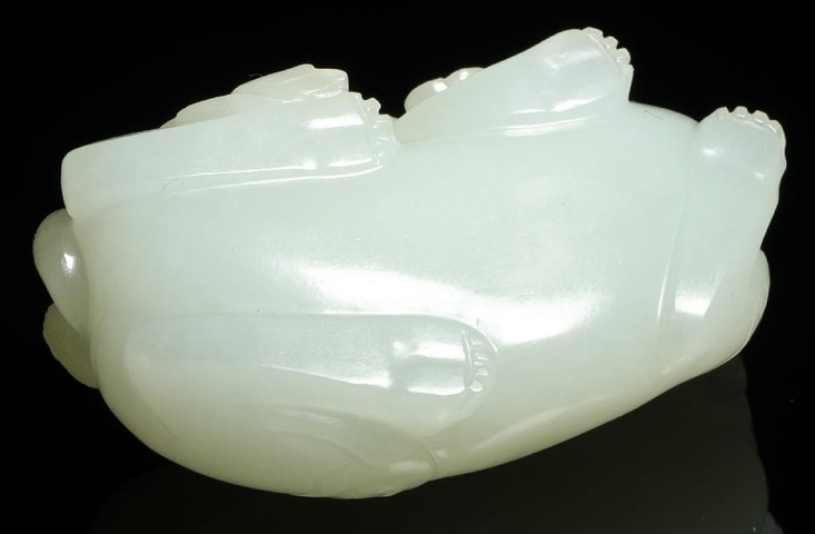 古玩玉器和田玉雕“瑞獸”擺件真品鑒賞圖
