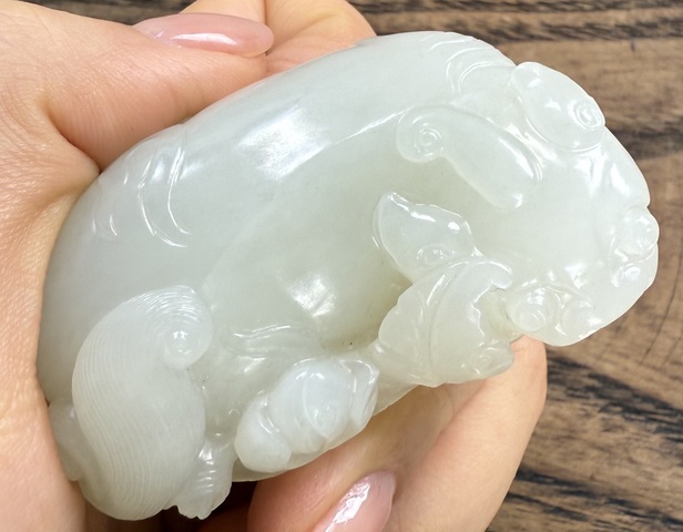 古玩玉器和田玉雕“瑞獸”擺件真品鑒賞圖