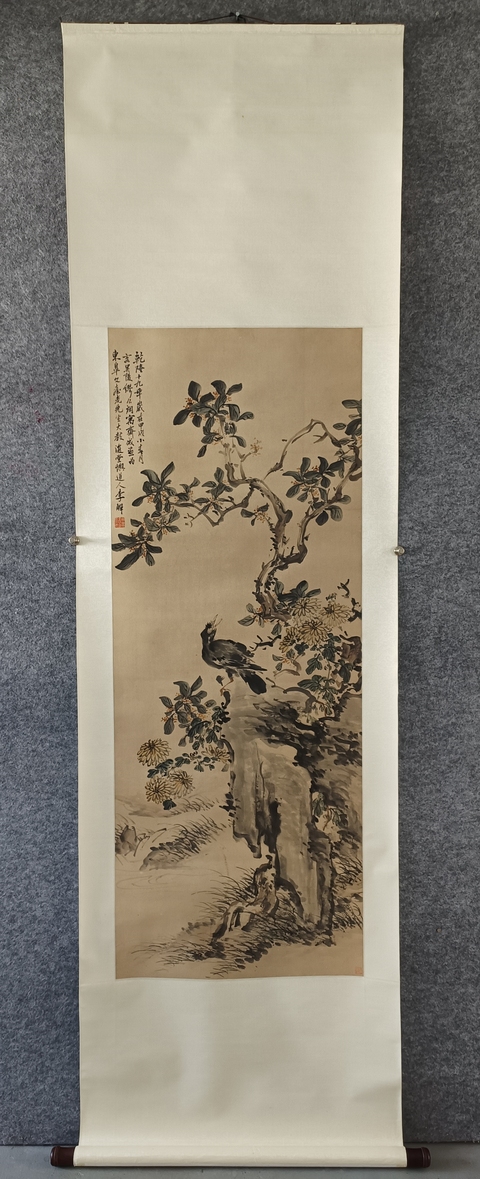 古玩字畫(huà)李鱓款花鳥(niǎo)真品鑒賞圖