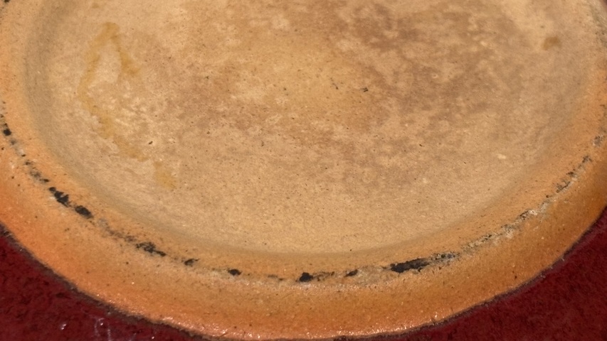 古玩陶瓷外紅釉內哥釉深盤真品鑒賞圖