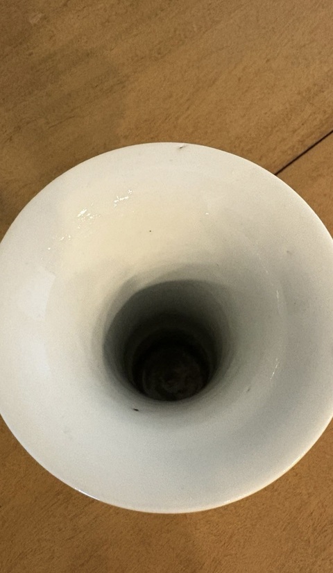 古玩陶瓷青花留白冰梅紋花觚真品鑒賞圖