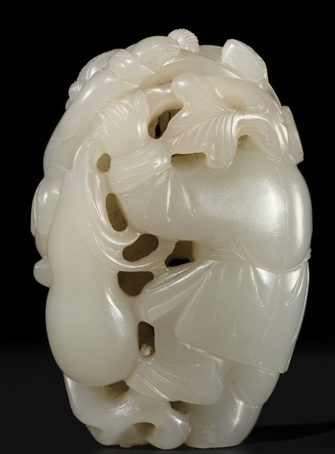 古玩玉器和田玉雕“童子”擺件真品鑒賞圖