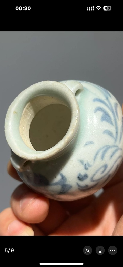 古玩陶瓷青花花卉紋罐真品鑒賞圖