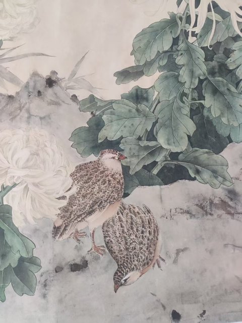 古玩字畫手工托底中美協名家王業東 花卉拍賣，當前價格1元