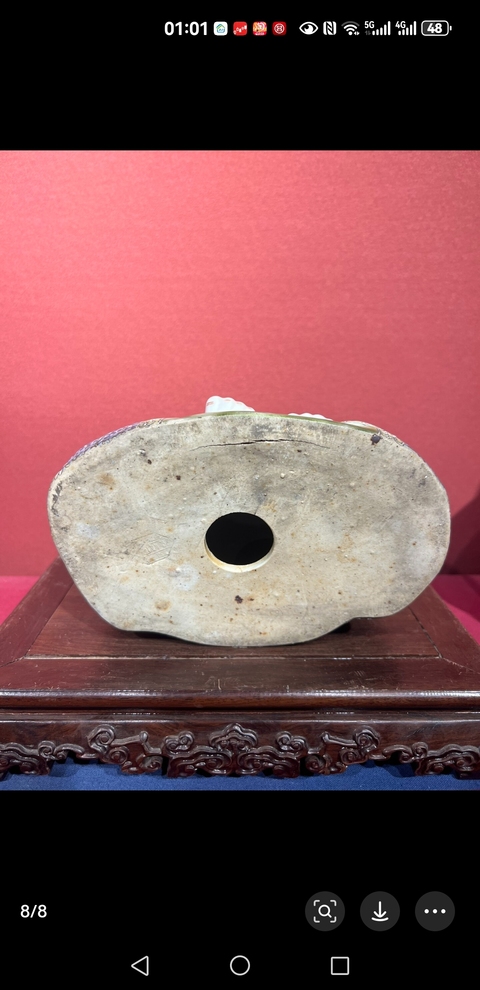 古玩陶瓷彌勒佛粉彩塑像真品鑒賞圖