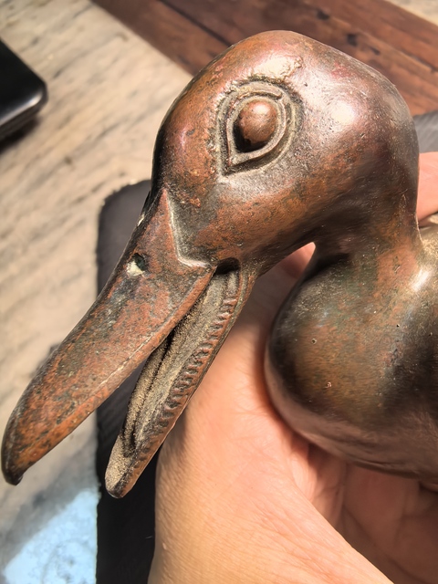 古玩銅器鴨子銅香薰爐真品鑒賞圖