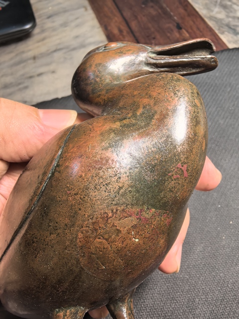 古玩銅器鴨子銅香薰爐真品鑒賞圖