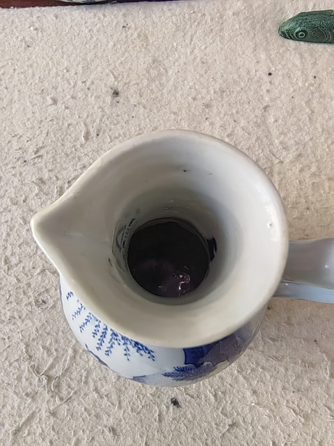 古玩陶瓷明崇禎青花高士故事圖花澆真品鑒賞圖