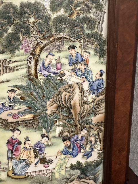 古玩陶瓷粉彩人物故事瓷板真品鑒賞圖