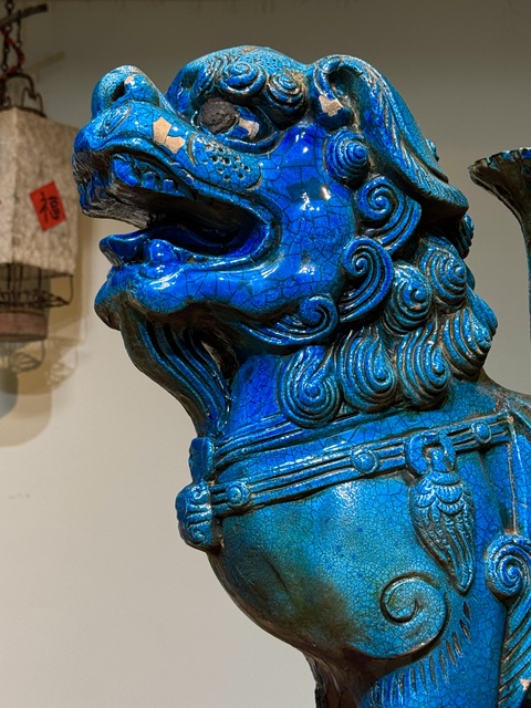 古玩陶瓷獅子燈真品鑒賞圖