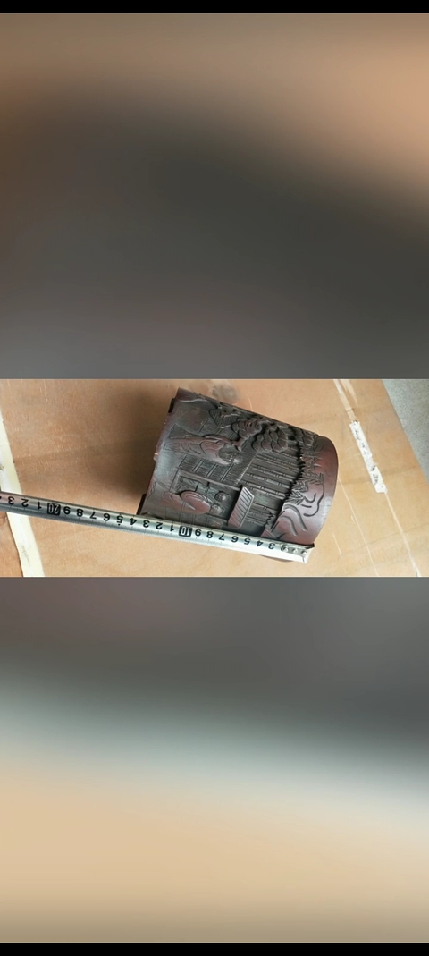 古玩雜項竹雕筆筒真品鑒賞圖