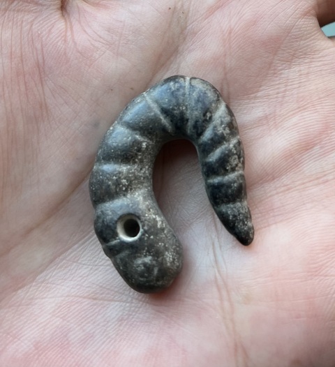 古玩玉器仿古做舊玉蠶型件真品鑒賞圖