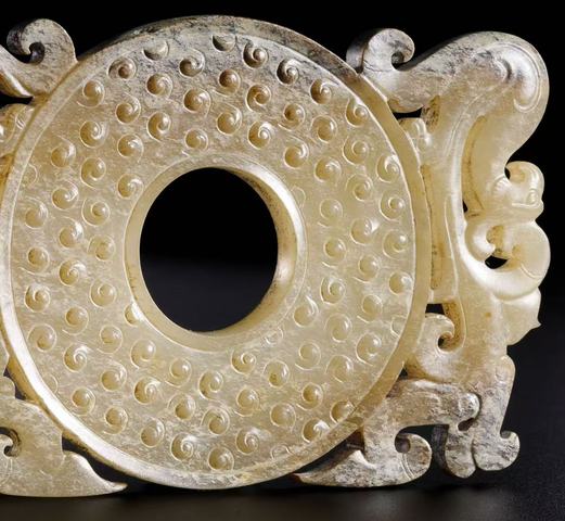 古玩玉器仿古谷紋出廓璧真品鑒賞圖