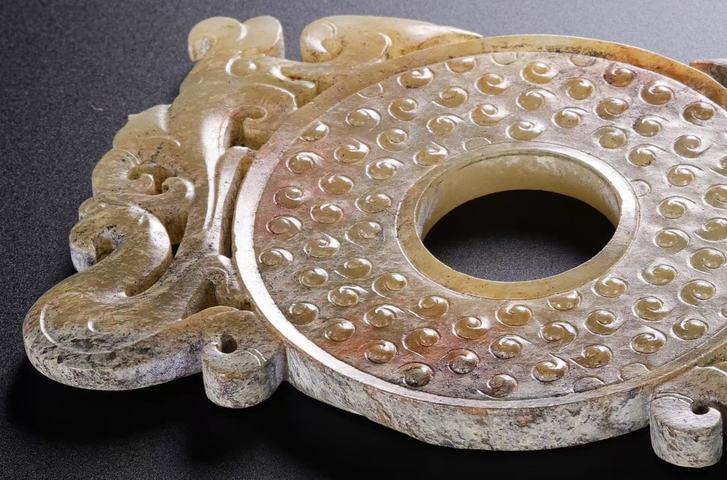 古玩玉器仿古谷紋出廓璧真品鑒賞圖