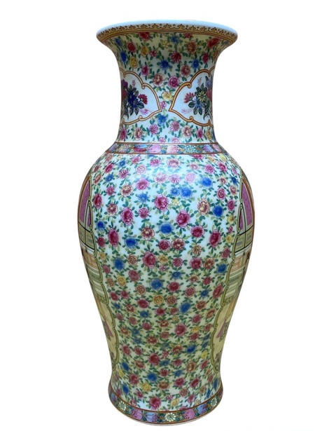 古玩陶瓷人物花鳥碗廣彩觀音瓶真品鑒賞圖