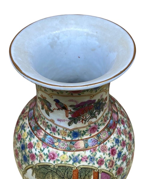 古玩陶瓷人物花鳥碗廣彩觀音瓶真品鑒賞圖