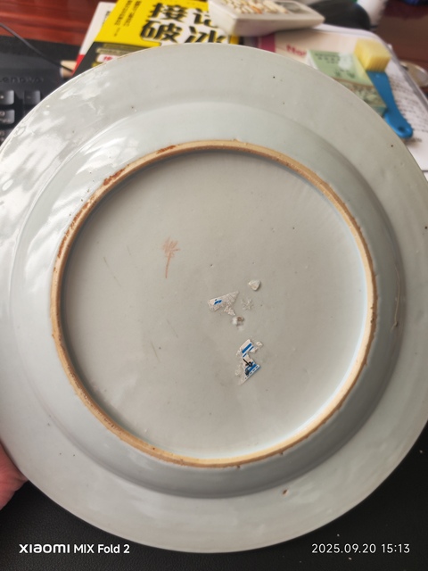 古玩陶瓷廣彩花卉紋盤真品鑒賞圖