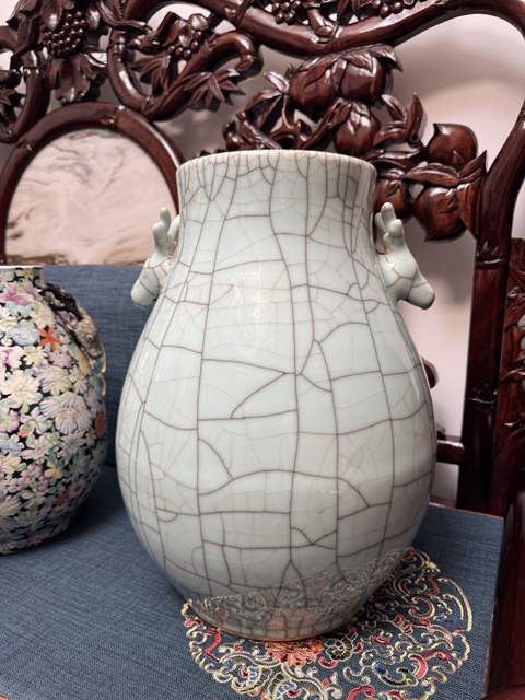 古玩陶瓷哥釉鹿頭尊真品鑒賞圖
