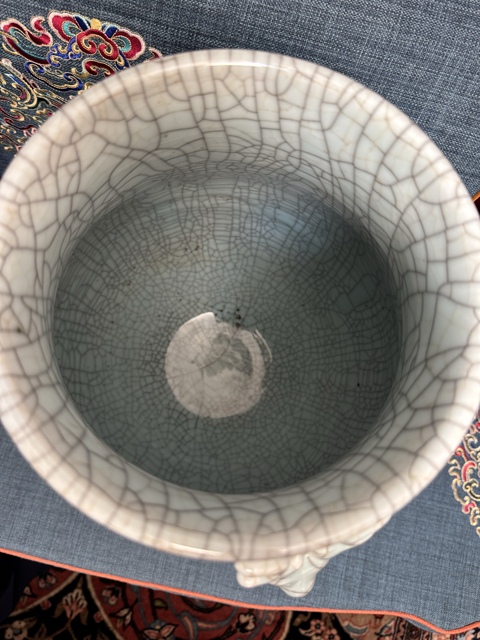 古玩陶瓷哥釉鹿頭尊真品鑒賞圖