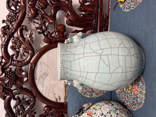 古玩陶瓷哥釉鹿頭尊真品鑒賞圖