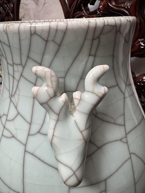 古玩陶瓷哥釉鹿頭尊真品鑒賞圖