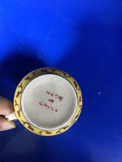 古玩陶瓷龍紋廣彩杯盤真品鑒賞圖