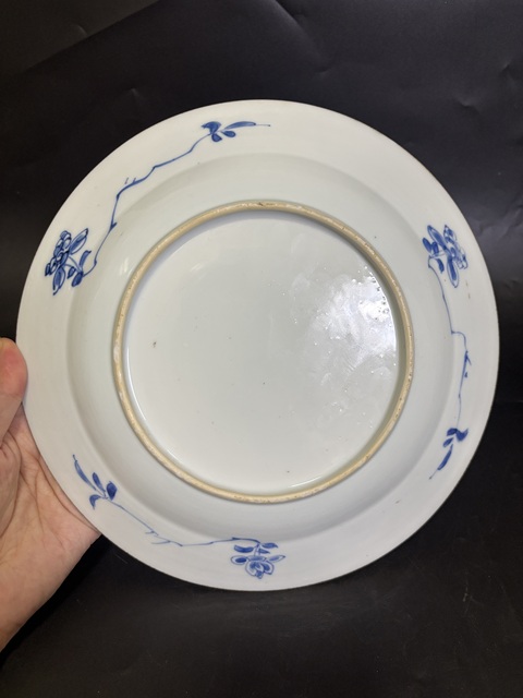古玩陶瓷清康熙 細(xì)路青花錦地開窗童子折桂圖折沿盤拍賣,當(dāng)前價格3000元