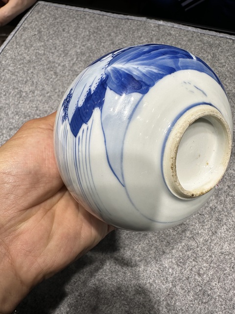 古玩陶瓷青花山水人物錐把瓶，注意品相真品鑒賞圖