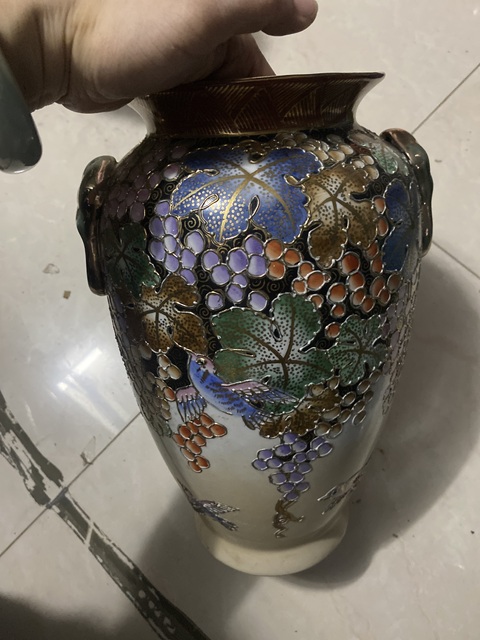 古玩陶瓷花鳥紋雙鋪首瓶真品鑒賞圖