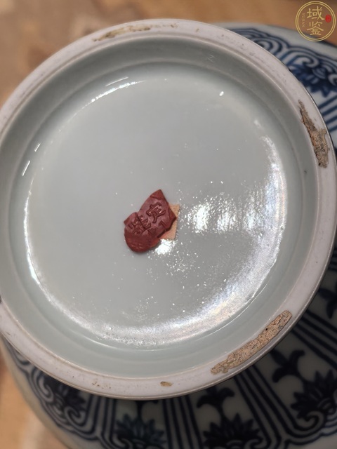 古玩陶瓷青花釉里紅長頸撇口瓶真品鑒賞圖