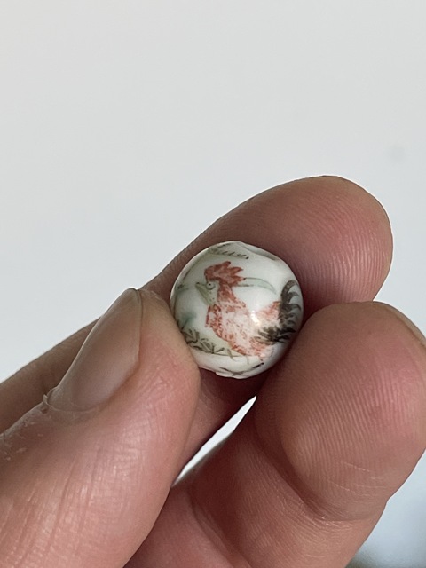 古玩陶瓷大雞圖瓷珠真品鑒賞圖