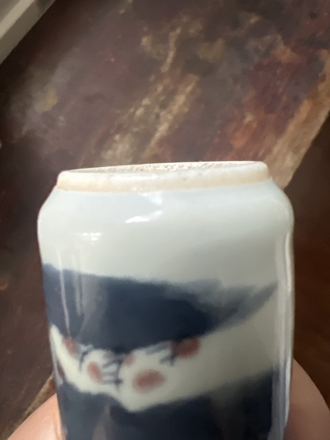 古玩陶瓷青花加紫鼻煙壺真品鑒賞圖