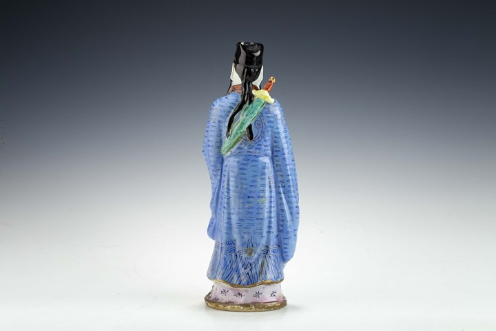 古玩陶瓷民國·粉彩呂洞賓塑像真品鑒賞圖