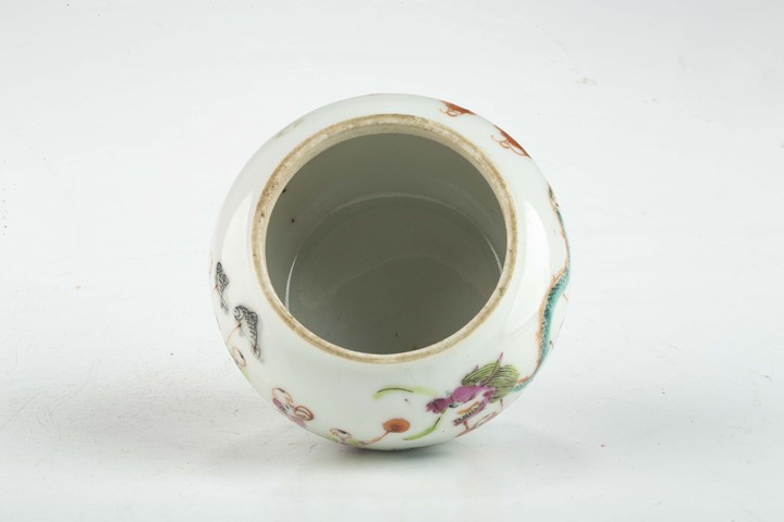 古玩陶瓷清晚·粉彩百子鬧春紋水盂真品鑒賞圖
