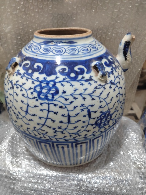 古玩陶瓷道光四系青花壺真品鑒賞圖