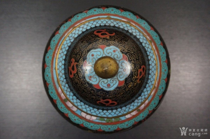 古玩雜項銅琺瑯罐真品鑒賞圖