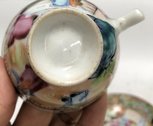 古玩陶瓷清晚·廣彩人物故事紋杯碟一套拍賣,當前價格2369元