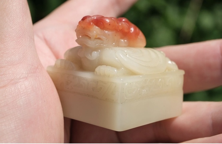 古玩玉器壽山石雕“獸鈕印方”真品鑒賞圖