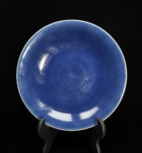 古玩陶瓷祭蘭釉盤真品鑒賞圖