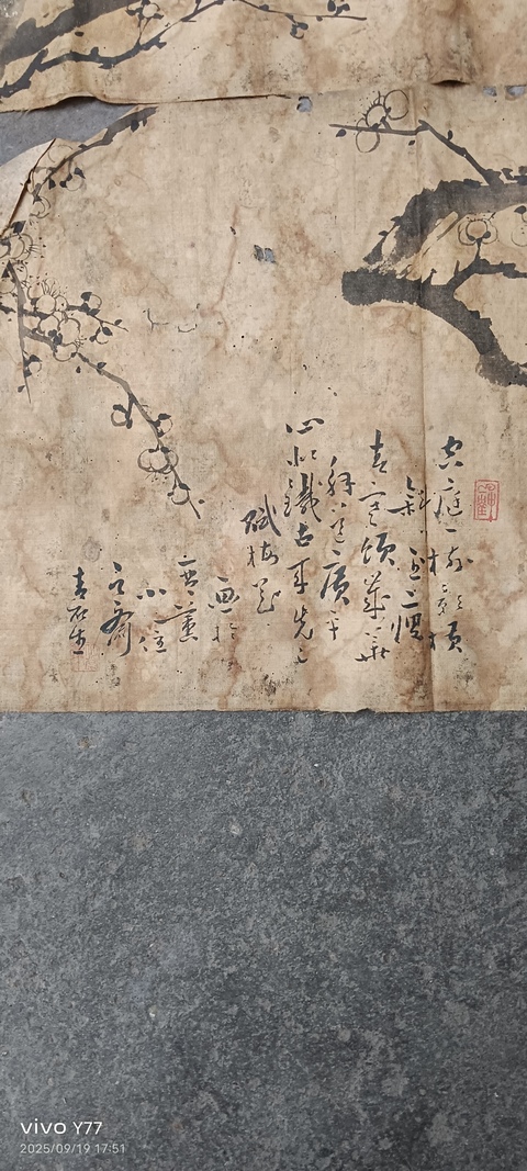 古玩字畫梅花四幀真品鑒賞圖