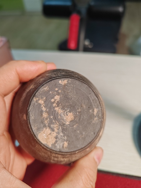 古玩陶瓷灰陶盤口壺真品鑒賞圖