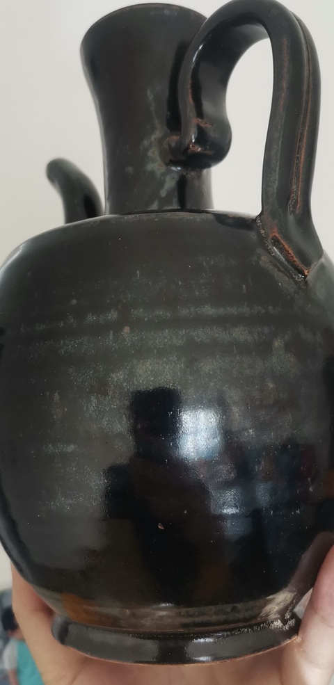 古玩陶瓷北宋耀州窯黑釉執壺真品鑒賞圖